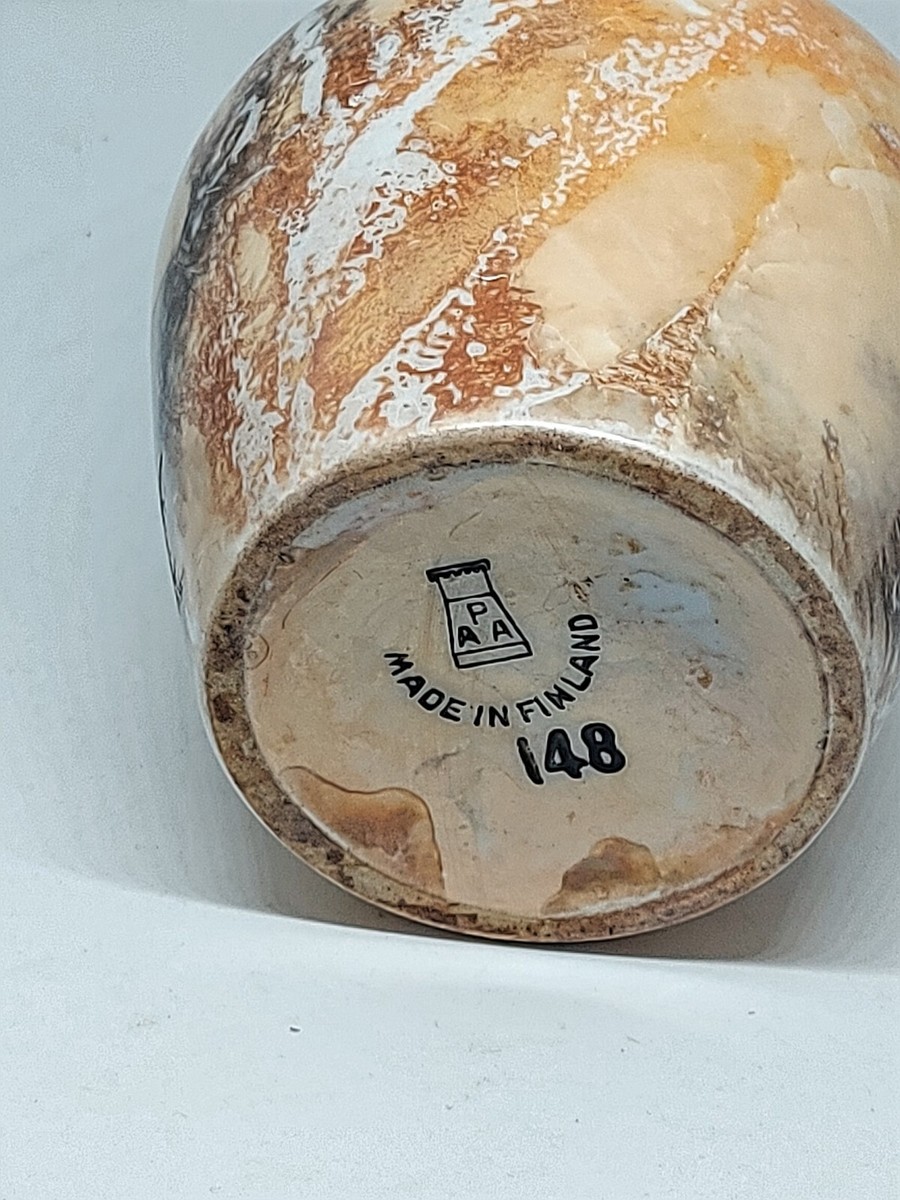 Old Arabia アラビア Marble Luster vase 花瓶