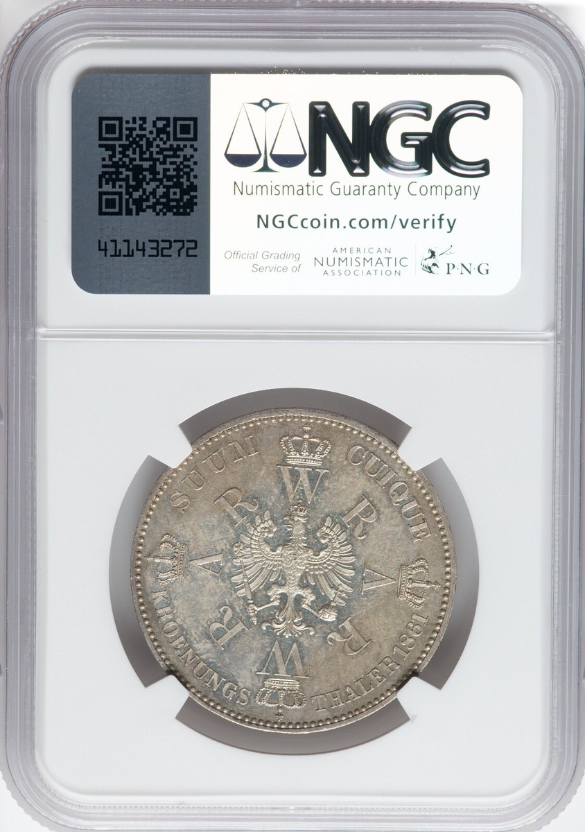 NGC MS62 ブラジル 1000レイス銀貨 (1861年) NGC MS62 ブラジル 1000レイス銀貨 (1861年) ブラジル 1000レイス銀貨