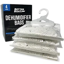 4 Pack Boat Dehumidifier Moisture Absorber Hanging Bags and Charcoal Deodoriz...