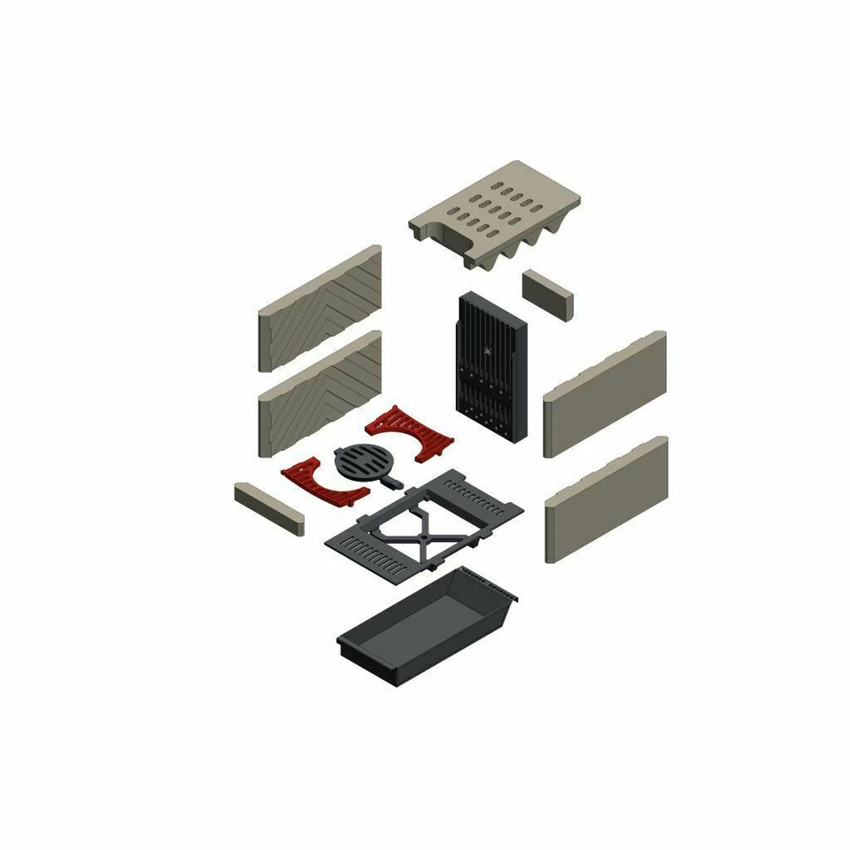 Camina & Schmid SD 9 / 11 E Rost Set 2x Halbrost 150x270mm 1x Rundrost Ø195 mm