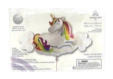 Unicorn Foil Balloon Floating In The Sky 49" x 29 "