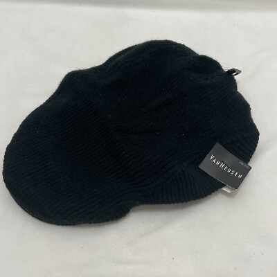 NWT! Van Heusen Black Ivy Cap for Men Irish Newsboy Cabbie Winter Hat - One Size