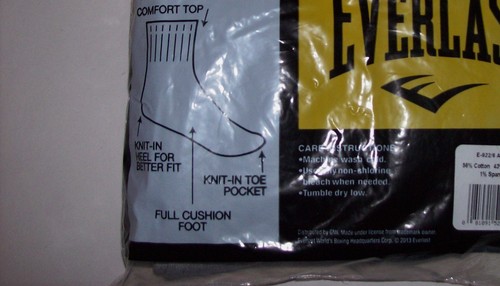 Calcetines Everlast Niños Quarter Select Talla 3-9 9-2.5 Seis Pares por Paquete Surtido Nuevos en Paquete - Imagen 2 de 2