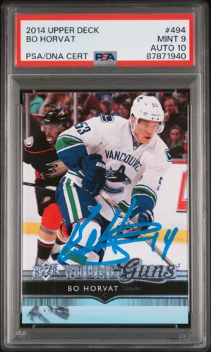 BO HORVAT 2014 UPPER DECK YOUNG GUNS ROOKIE SIGNED - PSA 9 MINT w/ PSA 10 AUTO
