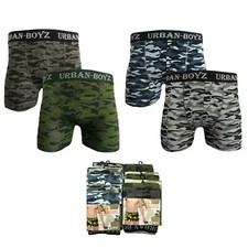2/4/6 Mens Sports Cotton Boxer Shorts Trunks Underwear Army Camouflage S-2XL