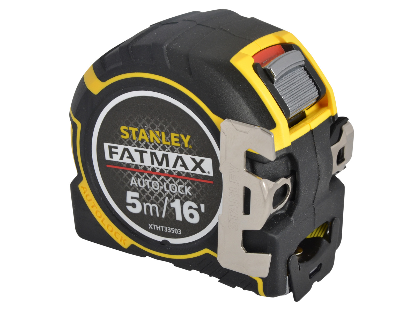 Stanley FatMax 5m 16ft AutoLock Wide Blade Tape Measure + Belt Clip