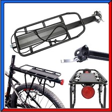 Portapacchi Bici Posteriore MTB Universale Bicicletta con Riflettore Alluminio