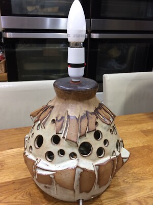 Vintage Regal Keramik Halifax Brutalist Tischlampe 70er Jahre groß