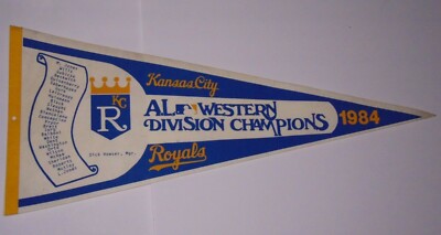 Vintage 1984 KANSAS CITY ROYALS PENNANT AL WEST CHAMPS MLB BASEBALL GEORGE BRETT