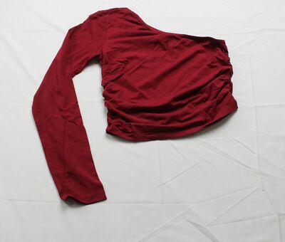 Bobi Los Angeles Relaxed Fit One Shoulder Cropped Top WR4 Pinot Small NWT