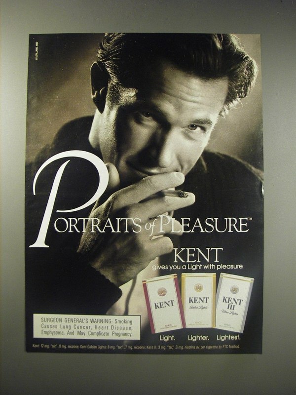 1990 Kent Cigarettes Ad - Portraits of Pleasure