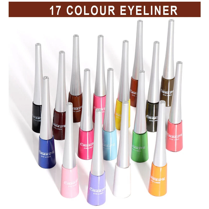 17 Colors MATTE Waterproof Eyeshadow Liquid Eyeliner Makeup Metallic Red Gree - Image 4 of 4