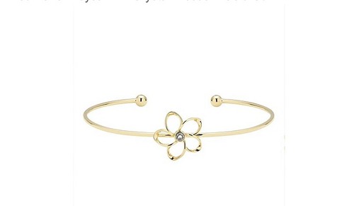 $45 Ted Baker Gold Tone Crystal Blossom Fine Cuff Bracelet TB9 - 第 1/9 張圖片