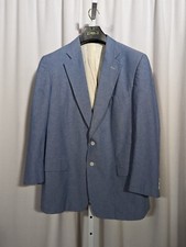 Mark Fore Strike Vintage Golf Beach Denim Chambray Blazer Jacket USA 43R