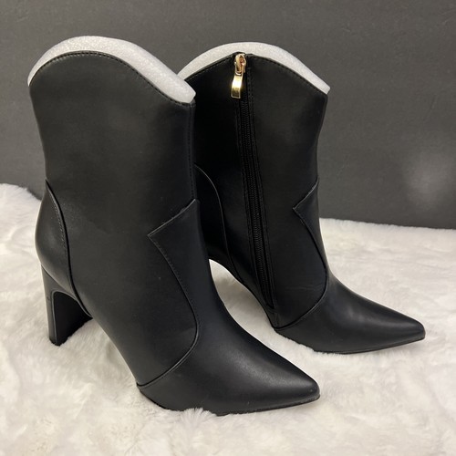 Women’s Western Ankle Boots High Heel Pointed Zipper Elegant - Picture 2 of 5