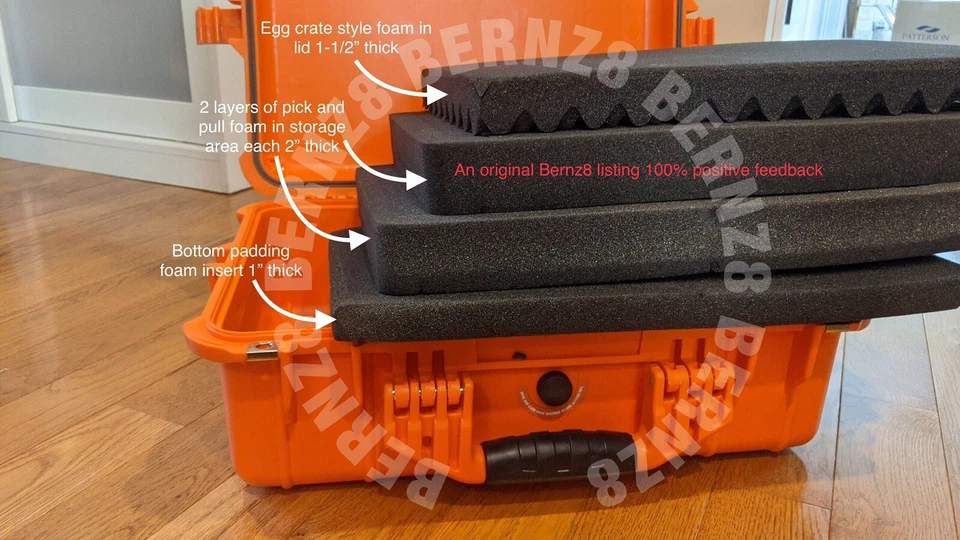 XL Orange IP65 Waterproof Storage Travel Case for Graded Card Slabs Extra Large - Image 4 of 4