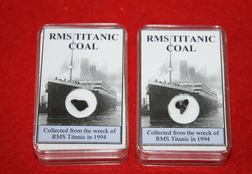 A Piece of History - RMS Titanic coal fragment w/ ID card collected 1994 display - Image 4 of 4
