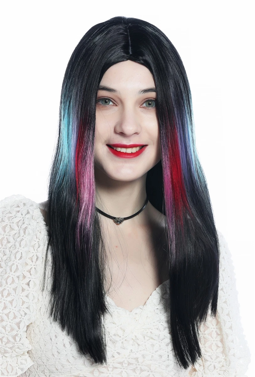 Parrucca Lunga Nera E Rossa Da Diavolo Donna - Vegaoo - Foto 8