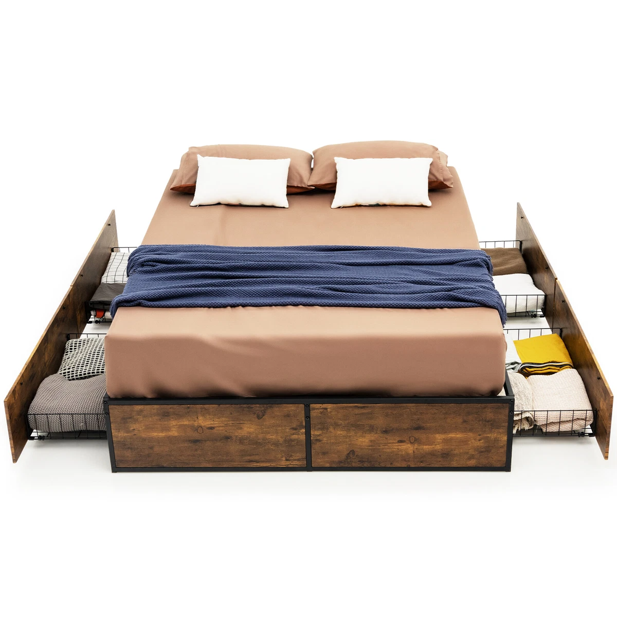 Iron sale box bed