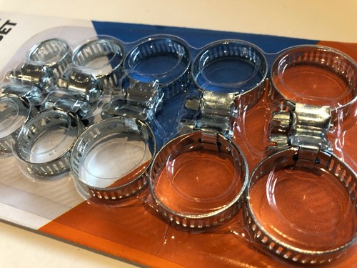 METAL HOSE CLAMP SET, 10PCS, 5 SIZES, 8 MM - 27 MM VARIATIONS, UNIVERSAL USE - Picture 4 of 4
