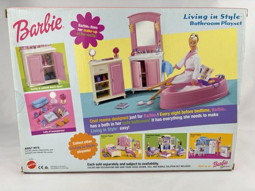 Set bagno vintage 2002 Mattel Barbie soggiorno in stile vasca 67555 - Foto 2 di 8