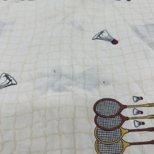 Vintage 80's Ruff Hewn USA Badminton Racquet Sports Graphic Men's Shirt ~ Medium - Picture 6 of 8