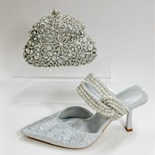 Womens Crystal Diamond High-heeled Slippers Summer 2025 New Rhinestone Sandals