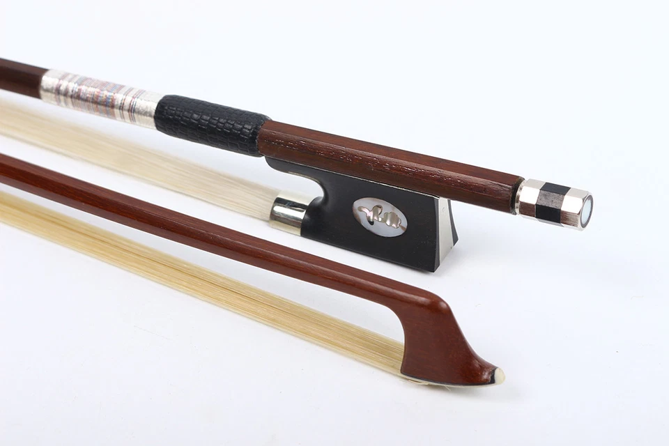 New 4/4 Violin Bow brazilwood ebony frog Abalone Inlay Good balance Natural Bow - Image 3 of 4