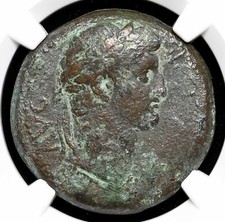 ANTIOCH. Otho, AD 69. Æ27, Large SC in wreath, NGC Choice Fine