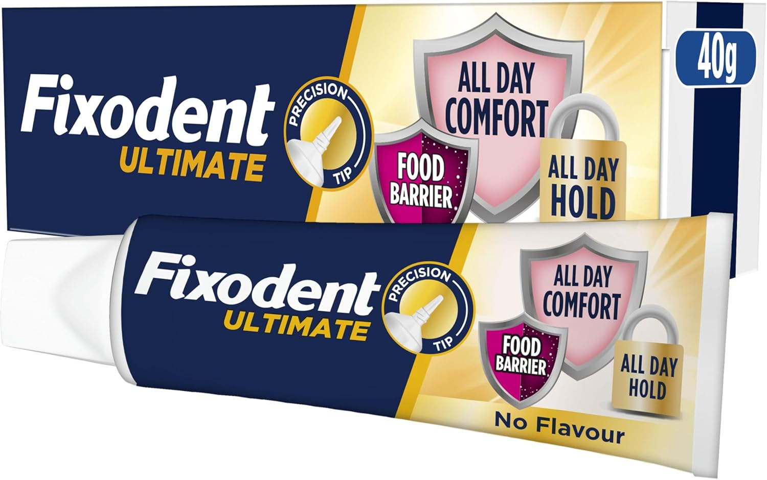 Fixodent Ultimate Denture Adhesive, Flavour Free 40G UK Fast & Free Delivery
