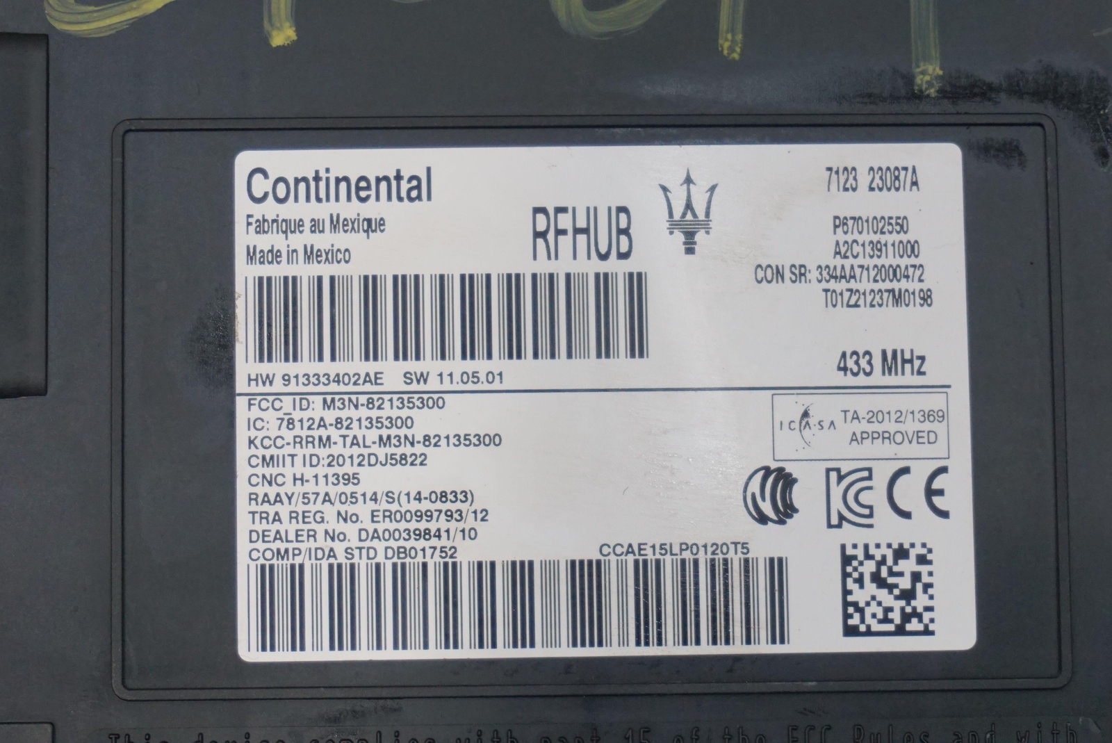 Passive Entry Antenna Control Module 670102550 Maserati Quattroporte S M156 17+