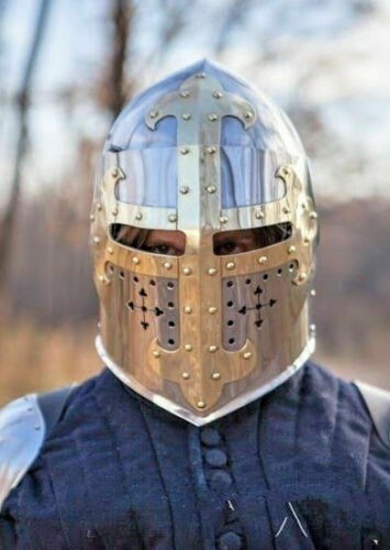 Medieval Knight Helmet Armor Sugar Loaf Design for Fighting Warriors