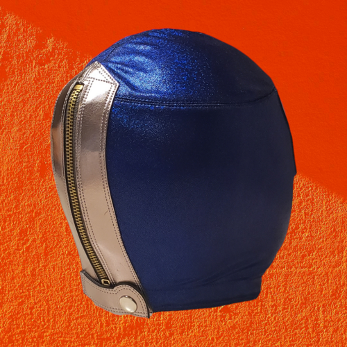 Blue Demon 100% PRO Mask Wrestling Lycra &Leather & Metal Zipper Adjustable - Picture 19 of 20