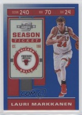 2019 Panini Contenders Optic Season Ticket Blue Prizm 54/99 Lauri Markkanen z4k