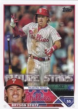 BRYSON STOTT TOPPS 582 MONTGOMERY CLUB SILVER STAMP PHILLIES #295 2023 23