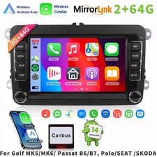 For VW GOLF Jetta Caddy EOS Car Stereo CarPlay Android 15 Radio GPS Wifi 2+64GB