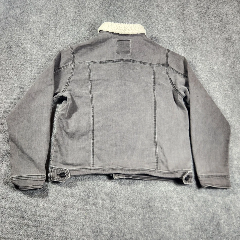 Ezekiel Sherpa Collar Jacket Womens Medium Gray Casual Buttons Pockets Ladies - Image 3 of 4