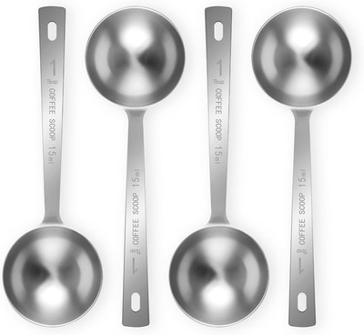 4Pcs Coffee Scoop Spoon 15ml Stainless Steel Long Handle Measuring Spoons 1Tbsp