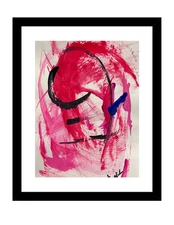 GUAJARDO Original Abstract Expressionism Shrimp 12X9 Paper Signed Art