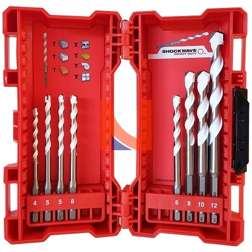 SET PUNTE MULTIMATERIALE MILWAUKEE 8 pz (4 - 12 MM)