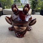 Vintage Hull Pottery Frog Planter F70 Retro MCM Brown Drip Glaze Ceramic Planter
