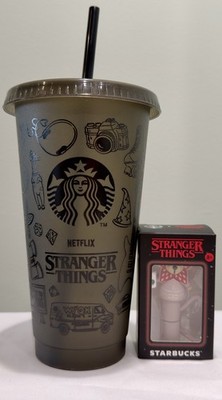 Starbucks x Stranger Things Black Straw Cup Demogorgon Bearista Topper Guatemala