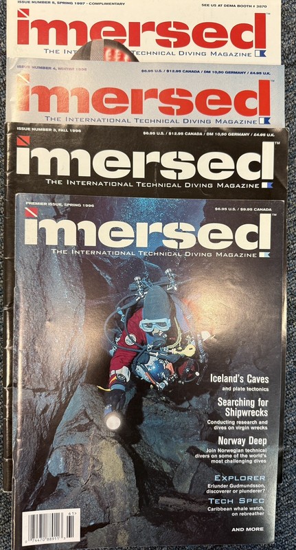 Immersed International Technical Diving Magazine First Edition issues 1, 3, 4, 5