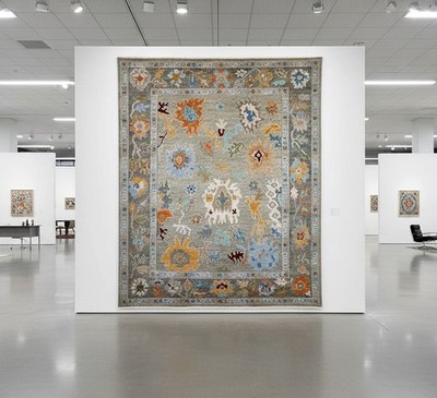 Modern Oushak Turkish Hand Knotted Grey 100% Wool 8x10 Area Rug for Living Room