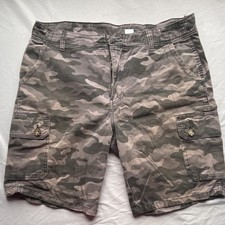 Highland Originals Men's Camouflage Cotton Cargo Shorts Pockets Flat Front