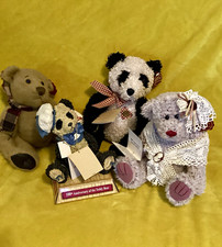 Lot of 4 Limited Edition Plush Teddy Bears One Is Resin 100 Anniversary Edition