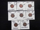 8 VF Small Cents From Canada 2-1950,1-1962,2-1964,1-1965,2-1967 — photo 1