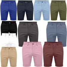 Mens Stretch Chino Shorts Twill Cotton Spandex Half Pant Casual Designer New