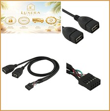 USB 2.0 Front Panel Header 9 Pin to 2 Female Y Splitter Motherboard Extension