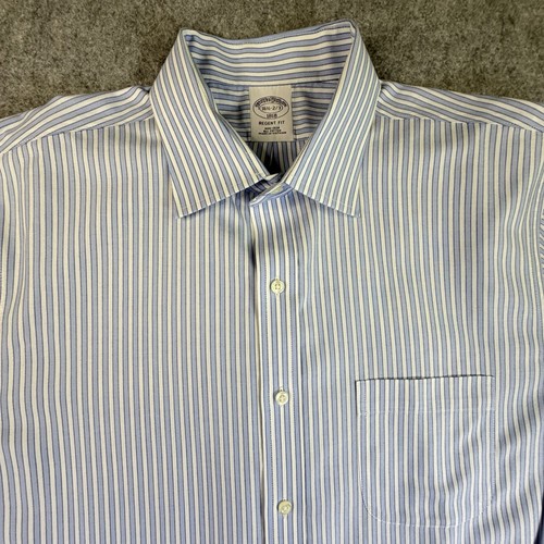 Brooks Brothers dress shirt Regular fit 16.5/32-33 Blue/White stripe